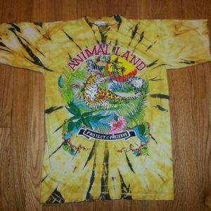 VTG 80s 90s ANIMAL LAND T-Shirt Tie Dye Adirondacks NY Sz M