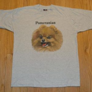 VTG 80s 90s POMERANIAN T-Shirt Dog Big Print 50/50L