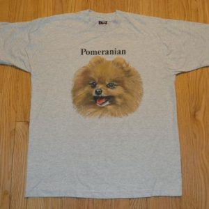 VTG 80s 90s POMERANIAN T-Shirt Dog Big Print 50/50L