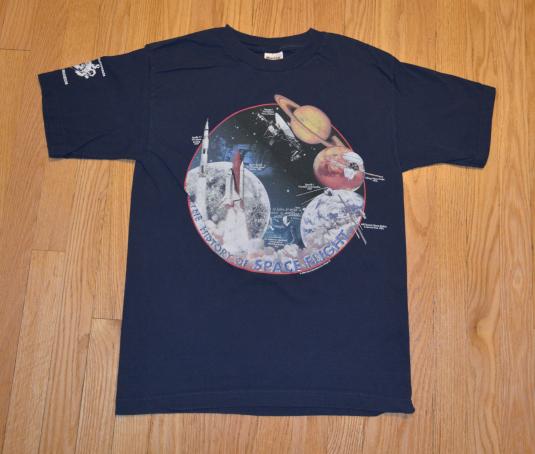 VTG 90s HISTORY OF SPACE FLIGHT T-Shirt Young Astronauts M/L