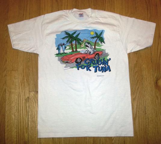 1986 Cruisin for Tuna T-Shirt 80s Sharkie Shirts Beach Surf