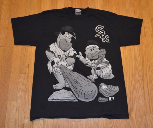 VTG 90s FLINTSTONES T-Shirt Chicago White Sox Baseball Sz XL