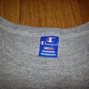 80s Rayon Champion T-Shirt Heights Neon Orange Gray Sz L