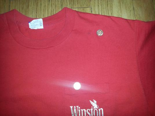 90s Winston Pocket Tee T-Shirt Metallic Eagle Cigarettes XL