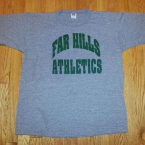 80s FAR HILLS ATHLETICS T-Shirt Tri Blend Rayon Russell NJ L