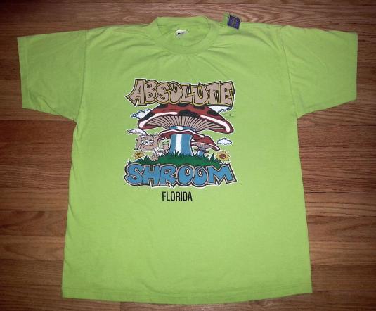 VTG 80s 90s 'Shroom T-Shirt Mushrooms High Rabbit Drugs XL