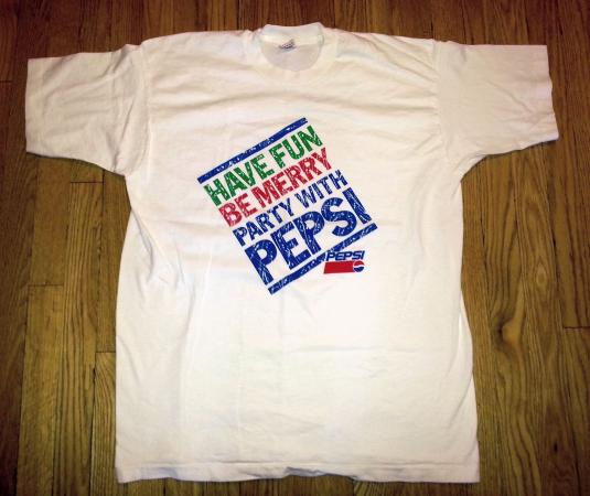 90s Pepsi Christmas T-Shirt Have fun Be Merry Soda Cola XL
