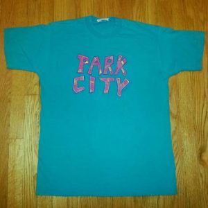 90s PARK CITY T-Shirt Utah Ski Skiing Snowboard Neon XL