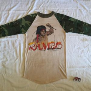 Rare vintage rambo first blood part II camo tshirt