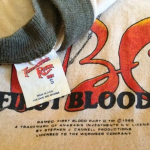 Rare vintage rambo first blood part II camo tshirt