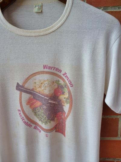 トップス 70s Warren Zevon exitable boy Tee shirt VINTAGE 1978 WARREN ZEVON EXCITABLE BOY T-SHIRT | Defunkd