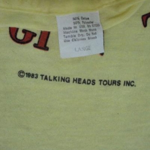 VINTAGE 1983 TALKING HEADS T-SHIRT