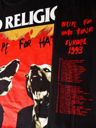 VINTAGE BAD RELIGION RECIPE FOR HATE EUROPE TOUR T-SHIRT