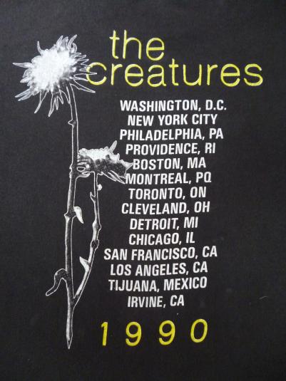 VINTAGE 1990 THE CREATURES US TOUR T-SHIRT