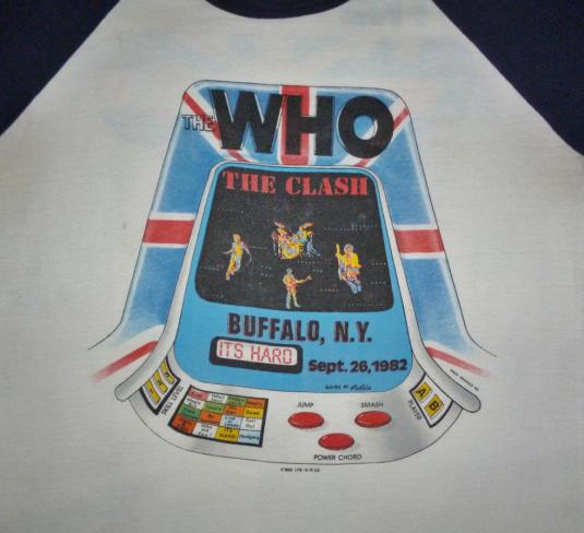 VINTAGE 1982 THE WHO THE CLASH TOUR JERSEY T-SHIRT