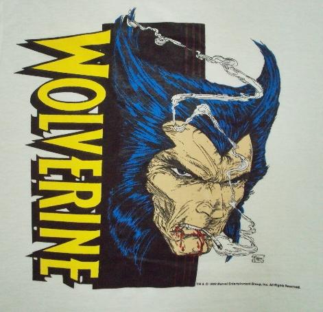 GILDAN brand t shirt REPRINT vtg 1989 "wolverine crucified" x-men Marvel Comics 