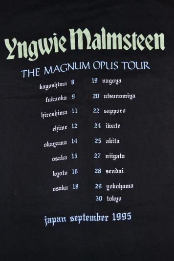 Vintage 1995 YNGWIE MALMSTEEN Magnum Opus Japan Tour T-shirt