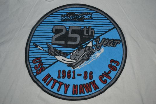 Vintage 1986 25th Year USS KITTY HAWK CV-63 Hoodie shirt