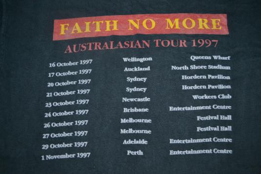 Vintage 1997 FAITH NO MORE Australasian Tour T-shirt