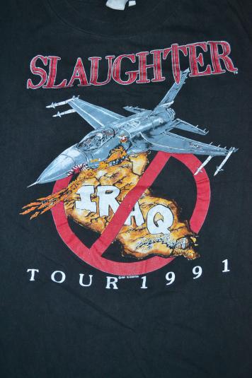 Vintage 1991 SLAUGHTER No Iraq Tour T-shirt