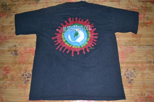 Vintage 90s MIDNIGHT OIL Earth and Sun and Moon Tour T-shirt | Defunkd