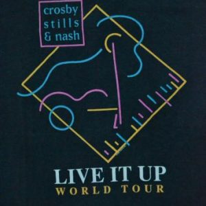 Vintage 1990 CROSBY Stills & NASH Live It Up JVC Tour Tshirt
