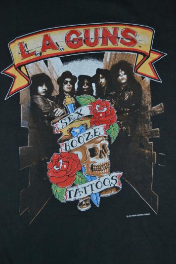Vintage 1989 LA GUNS Cocked And Loaded Tour Concert T-shirt