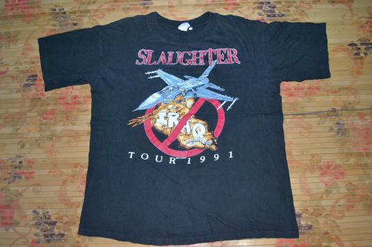 Vintage 1991 SLAUGHTER No Iraq Tour T-shirt | Defunkd
