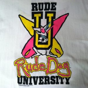 Vintage 1980's Rude Dog surfer skateboard t-shirt