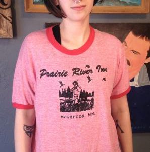 Vintage 1980s rayon blend triblend Prairie River Inn t-shirt