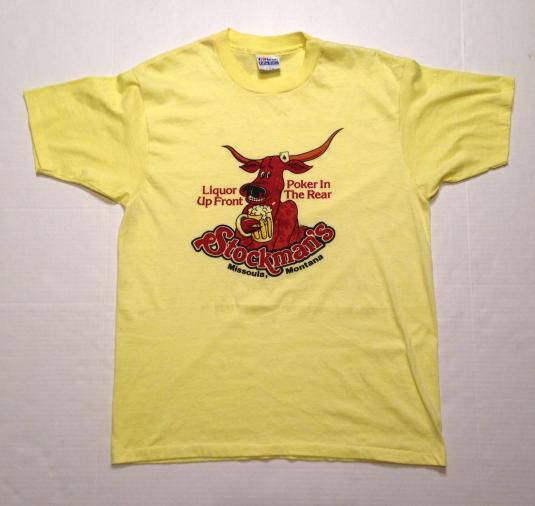 Vintage Liquor Up Front Poker In The Rear bar t-shirt