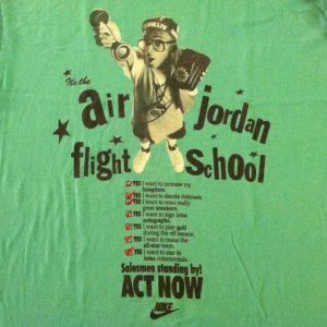 Vintage NIKE Spike Lee Michael Jordan flight school t-shirt