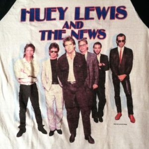 Vintage 1985 Huey Lewis and the News concert raglan t-shirt