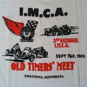 Vintage 1985 old timers hot rod car meet ringer t-shirt