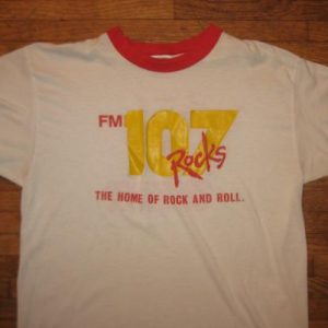 Vintage 1980's rock and roll radio station ringer t-shirt
