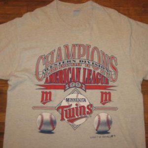 Vintage 1991 Minnesota Twins American League champs t-shirt