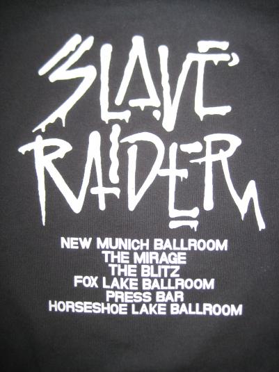 Vintage late 80s-early 90s Slave Raider glam rock t-shirt