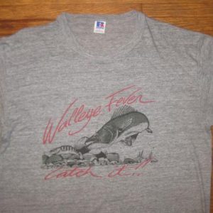 Vintage 1980's rayon blend "walleye fever" t-shirt