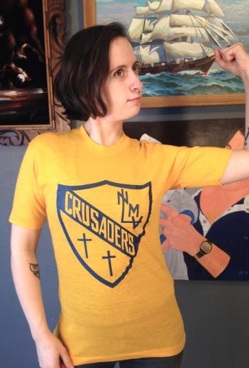 Vintage 1970's Holy Cross Crusaders school t-shirt