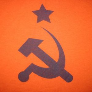 Vintage 1980's Hammer and sickle t-shirt, soft & thin, L-XL