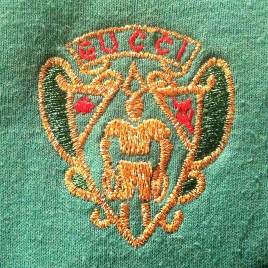Vintage Gucci gold thread embroidered t-shirt Defunkd