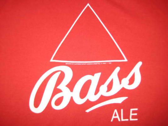 Vintage 80’s Bass t-shirt, M L, soft and thin