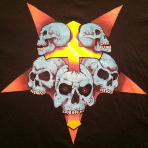 Vintage 1980's satanic skulls badass t-shirt
