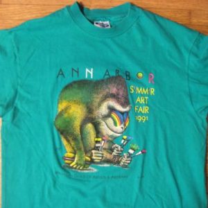 Vintage 1991 Ann Arbor, Michigan art fair t-shirt, large