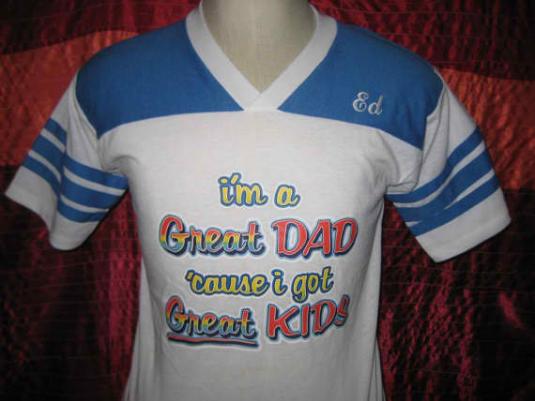 Vintage 1980’s great dad, great kids iron-on t-shirt, S M