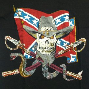 Vintage 1980's rebel skull Confederate flag t-shirt