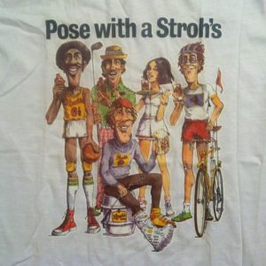 Vintage Stroh's Beer iron-on ringer t-shirt