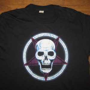 Vintage 1980's heavy metal skull pentagram devil t-shirt