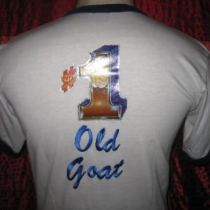 Vintage 1980's ringer t-shirt, "Number one old goat", medium