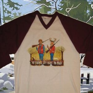 Vintage 1980's funny hunting raglan t-shirt, large